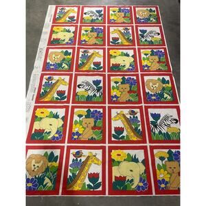 Jungle Friends, Cute Animals, Fabric Panel, Springs Industries Inc, Sewing